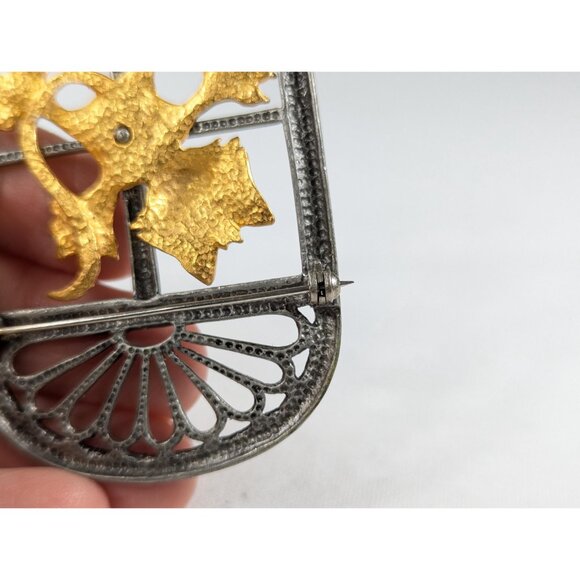 Vintage Jonette Jewelry cat in window brooch, funny costume jewelry, gift for - Picture 8 of 9